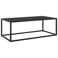 Coffee Table Black with Black Glass 100x50x35 cm