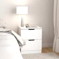 Bedside Cabinet White 40x40x50 cm Chipboard