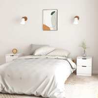 Bedside Cabinets 2 pcs High Gloss White 40x40x50 cm Chipboard
