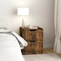 Bedside Cabinet Smoked Oak 40x40x50 cm Chipboard