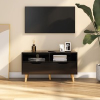 TV Cabinet High Gloss Black 90x40x48.5 cm Chipboard