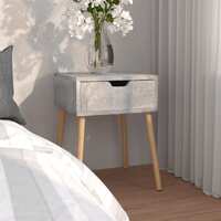 Bedside Cabinet Concrete Grey 40x40x56 cm Chipboard