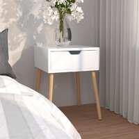 Bedside Cabinet High Gloss White 40x40x56 cm Chipboard