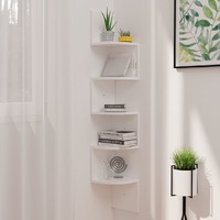 Wall Corner Shelf High Gloss White 19x19x123 cm Chipboard