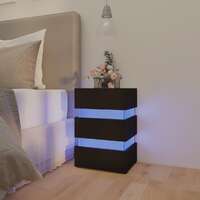 LED Bedside Cabinet Black 45x35x67 cm Chipboard