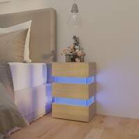 LED Bedside Cabinet Sonoma Oak 45x35x67 cm Chipboard