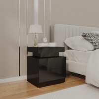 Bedside Cabinet High Gloss Black 45x35x52 cm Chipboard