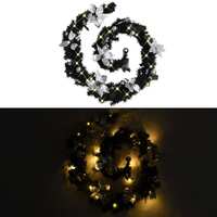 Christmas Garland with LED Lights Black 2.7 m PVC