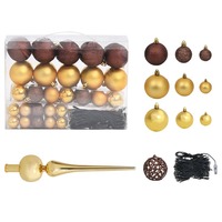 120 Piece Christmas Ball Set with Peak and 300 LEDs Gold&Bronze