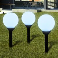 Garden Path Solar Ball Light LED 20cm 3pcs with Ground Spike