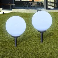 Garden Path Solar Ball Light LED 30cm 2pcs with Ground Spike