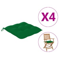 Chair Cushions 4 pcs 40x40x8 cm Green