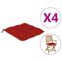 Chair Cushions 4 pcs 40x40x8 cm Red