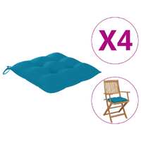 Chair Cushions 4 pcs 40x40x8 cm Blue