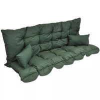 4 Piece Cushion Set for Swing Chair Green Fabric