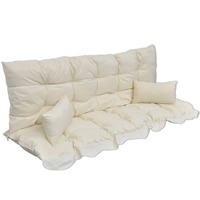 4 Piece Cushion Set for Swing Chair Cream White Fabric