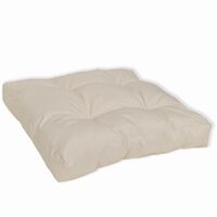 Upholstered Seat Cushion 50 x 50 x 10 cm Sand White
