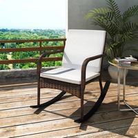 Outdoor Rocking Chair Brown Poly Rattan