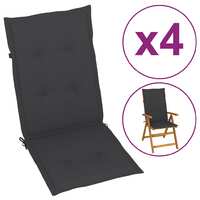 idaXL Garden Chair Cushions 4 pcs Anthracite 120x50x4 cm