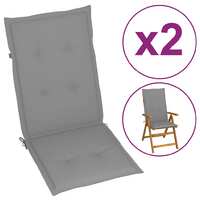 idaXL Garden Chair Cushions 2 pcs Grey 120x50x4 cm