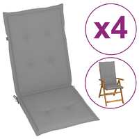 idaXL Garden Chair Cushions 4 pcs Grey 120x50x4 cm