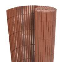 Double-Sided Garden Fence PVC 150x500 cm Brown