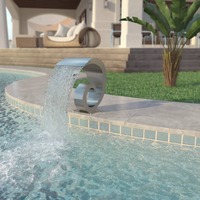 Pool Fountain Stainless Steel 50x30x53 cm Silver
