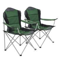 Folding Camping Chairs 2 pcs 96x60x102 cm Green