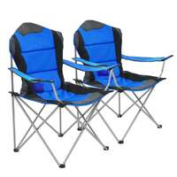 Folding Camping Chairs 2 pcs 96x60x102 cm Blue