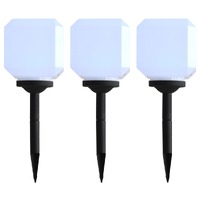 Outdoor Solar Lamps 3 pcs LED Cubic 20 cm White