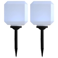 Outdoor Solar Lamps 2 pcs LED Cubic 20 cm White