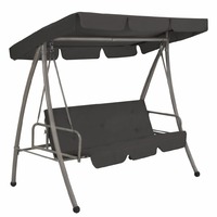 idaXL Outdoor Swing Bench with Canopy Anthracite 192x118x175 cm Steel
