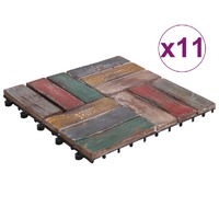 Decking Tiles 11 pcs 30x30 cm Solid Reclaimed Wood