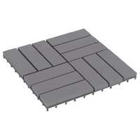 Decking Tiles 10 pcs Grey Wash 30x30 cm Solid Acacia Wood