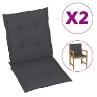 idaXL Garden Chair Cushions 2 pcs Anthracite 100x50x4 cm