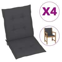 idaXL Garden Chair Cushions 4 pcs Anthracite 100x50x4 cm