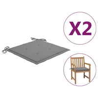 idaXL Garden Chair Cushions 2 pcs Grey 50x50x4 cm
