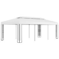 Gazebo with Double Roof 3x6 m White