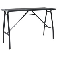 Garden Bar Table Black 180x60x110 cm Tempered Glass