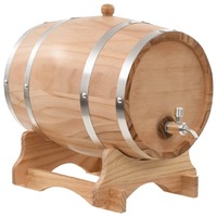 Wine Barrel with Tap Solid Pinewood 12 L