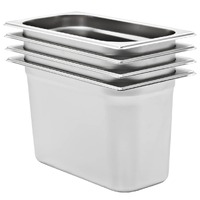 Gastronorm Containers 4 pcs GN 1/3 200 mm Stainless Steel