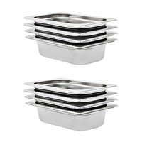 Gastronorm Containers 8 pcs GN 1/4 65 mm Stainless Steel
