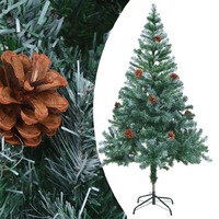 Frosted Christmas Tree with Pinecones 150 cm