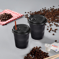 Disposable Coffee Cups Triple Wall 8oz 200pcs Black