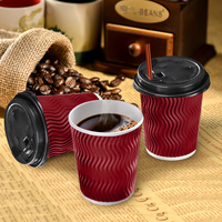 Disposable Coffee Cups Triple Wall 8oz 200pcs Red