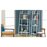 4 Tier Home Storage Ladder Shelf Bookshelf 35cm Width White Colour