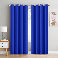 2x 100% Blockout Curtains Panels 3 Layers Eyelet Blue 140x230cm