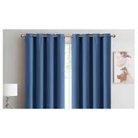 2x 100% Blockout Curtains Panels 3 Layers Eyelet Indigo 180x230cm