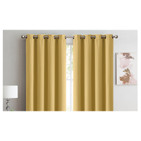 2x 100% Blockout Curtains Panels 3 Layers Eyelet Mustard 240x230cm