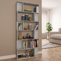 Book Cabinet/Room Divider Concrete Grey 80x24x192 cm Chipboard